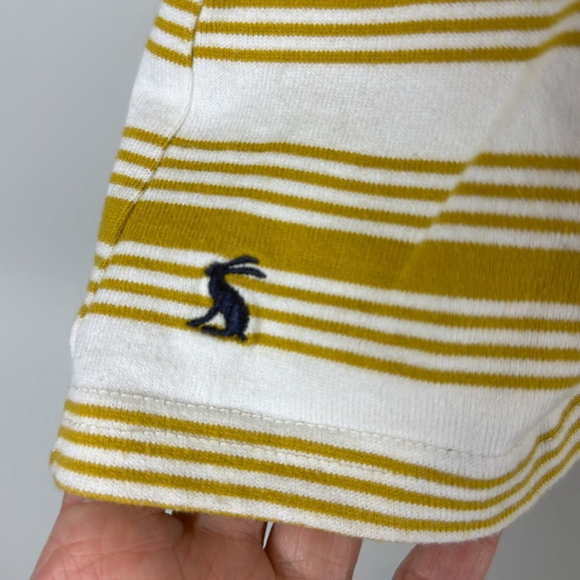 Joules New Harbour Cream Gold Long Sleeve Stripe Shirt - Picture 2 of 10